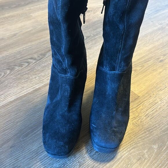 Diane Von Furstenberg Jimson Tall 4" Wedge Boots Suede Boho Tribal Fringe Sz 7 M - Picture 6 of 14